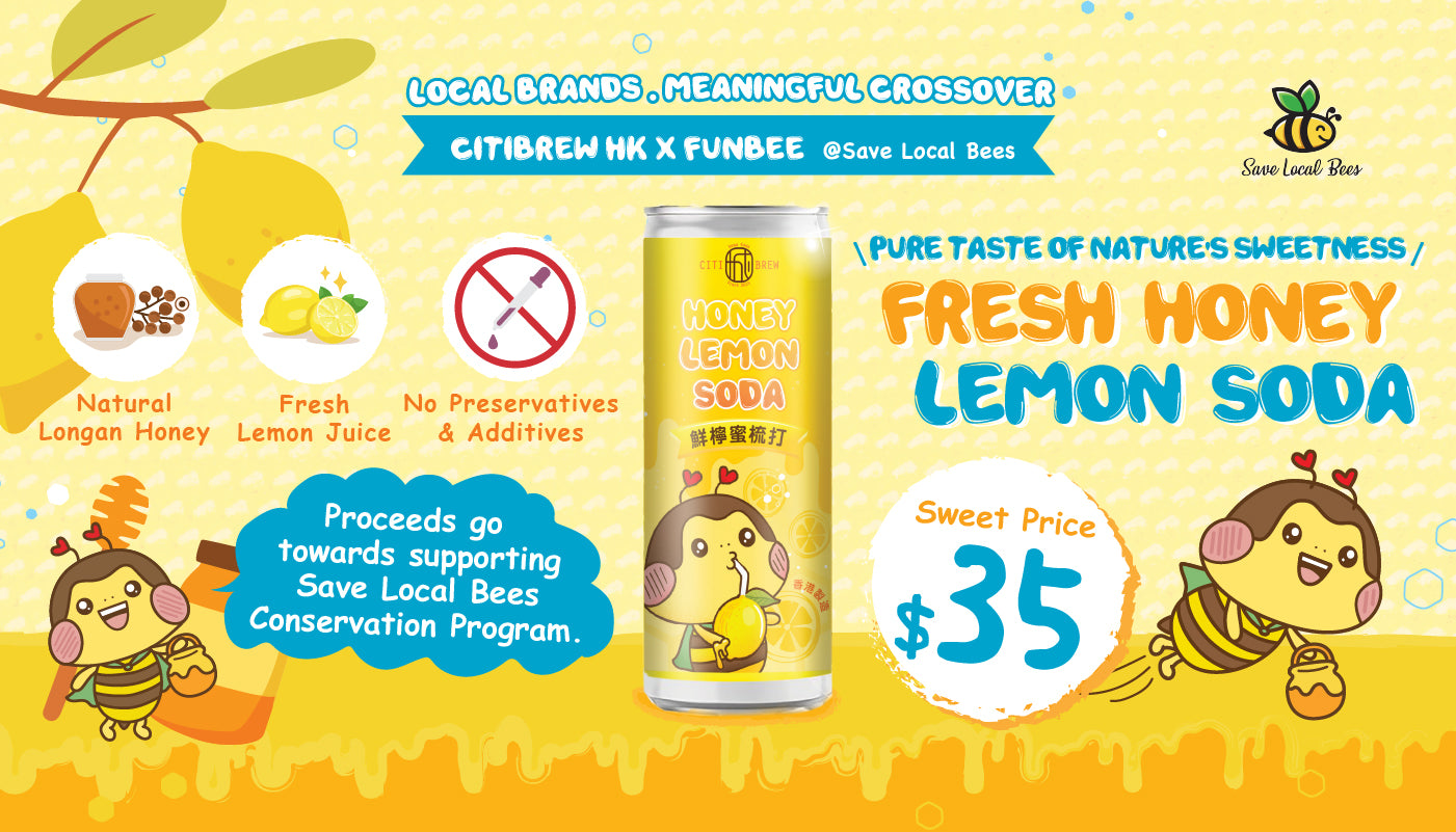 Local & Meaningful Crossover: Save Local Bees x Citibrew HK Fresh Lemon Honey Soda