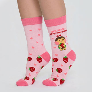 FunBee 草莓中筒襪