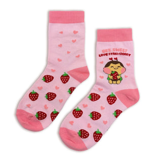 FunBee 草莓中筒襪