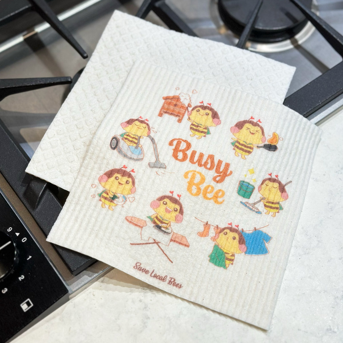 Save Local Bees Eco-friendly German Wood Pulp Dishcloth - Set of 4