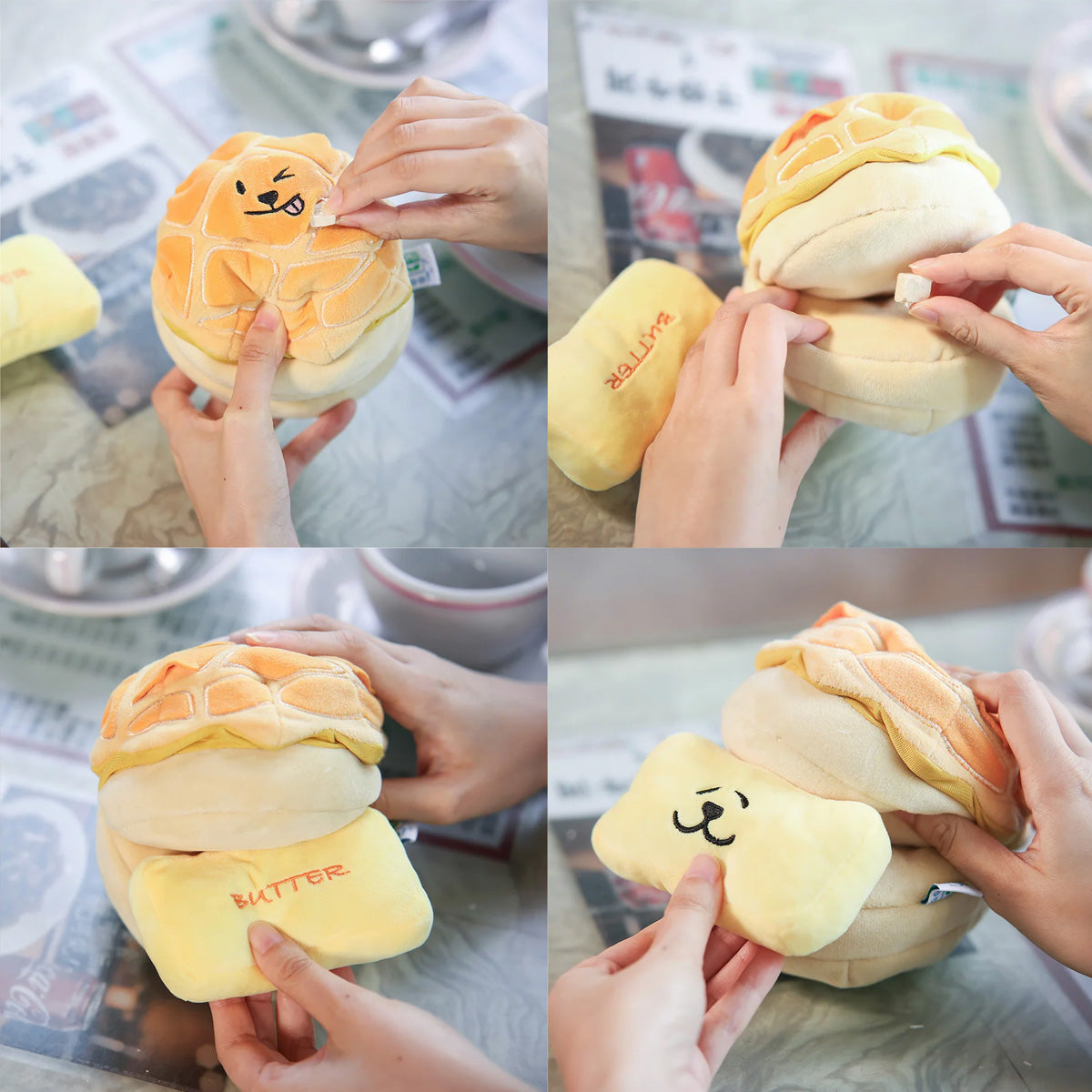 Woof² Buttered Pineapple Bun 2-in-1 Nose-work Soft Plush Pet Toy