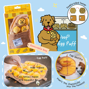 Woof² Egg Puff / Waffle 2-in-1 Nose-work Pet Toy