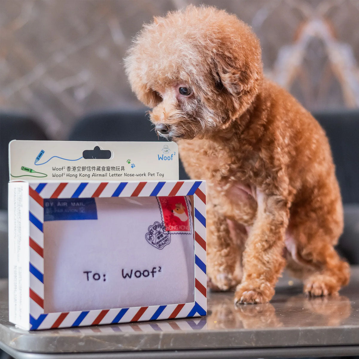 Woof² 香港空郵信件藏食毛絨寵物玩具