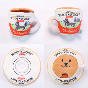 Woof² Hong Kong Milk Tea Treat-Dispensing Nosework Soft Plush Pet Toy