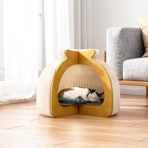 ihpaper Foldable Bun-shape Paper Cat House