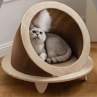 ihpaper Foldable Time Machine Paper Cat House