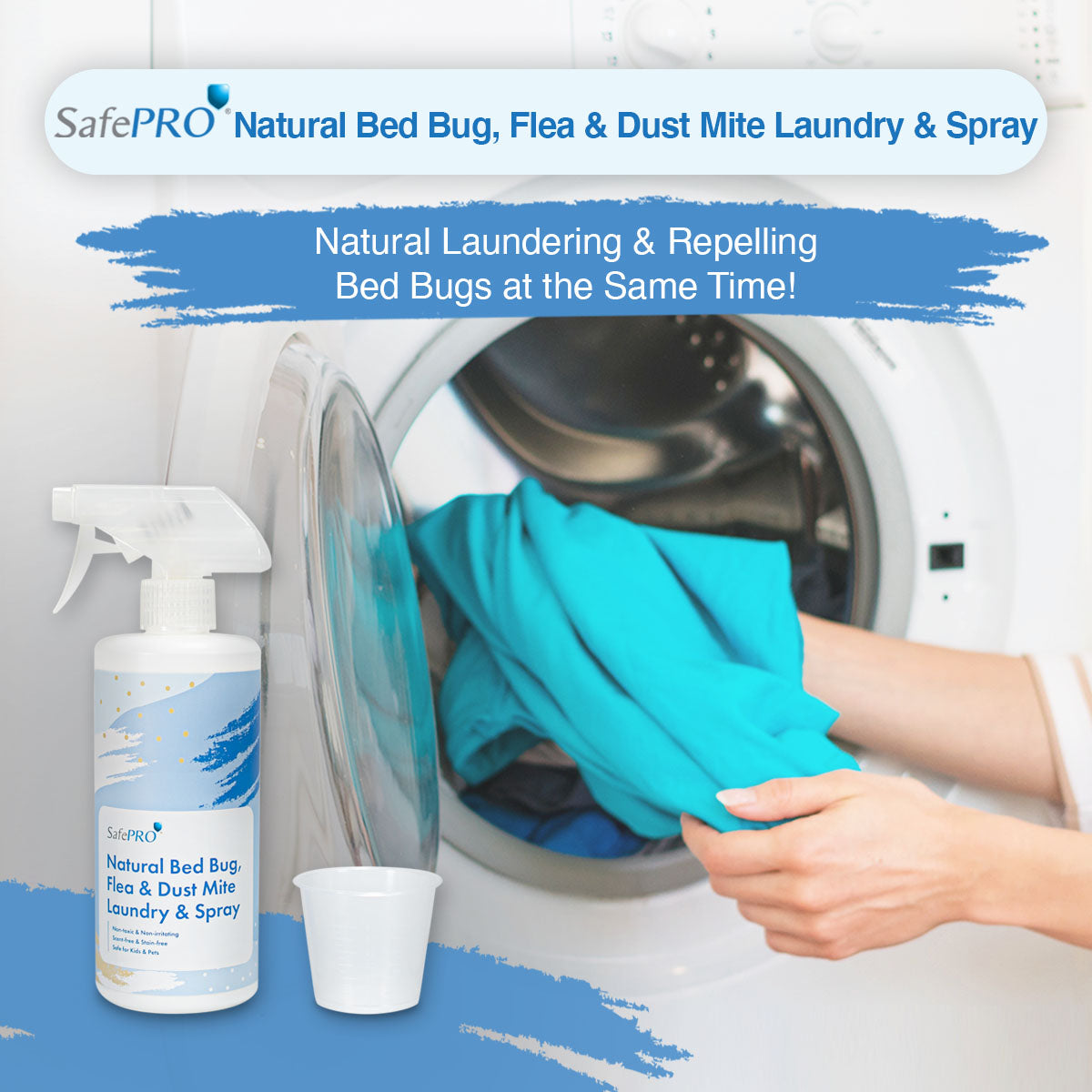 SafePRO® 天然滅床蝨、跳蚤及塵蟎洗衣液及噴劑