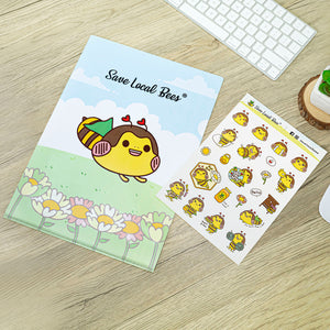 Save Local Bees A4 Folder and Stickers Set