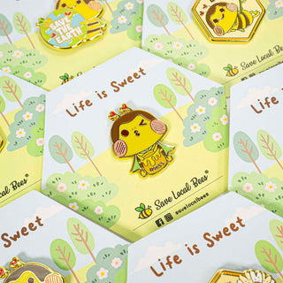 Save Local Bees Enamel Pin - Life is Sweet Collection