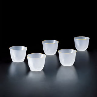 Aderia 石塚硝子美風金邊冰白茶杯禮盒裝