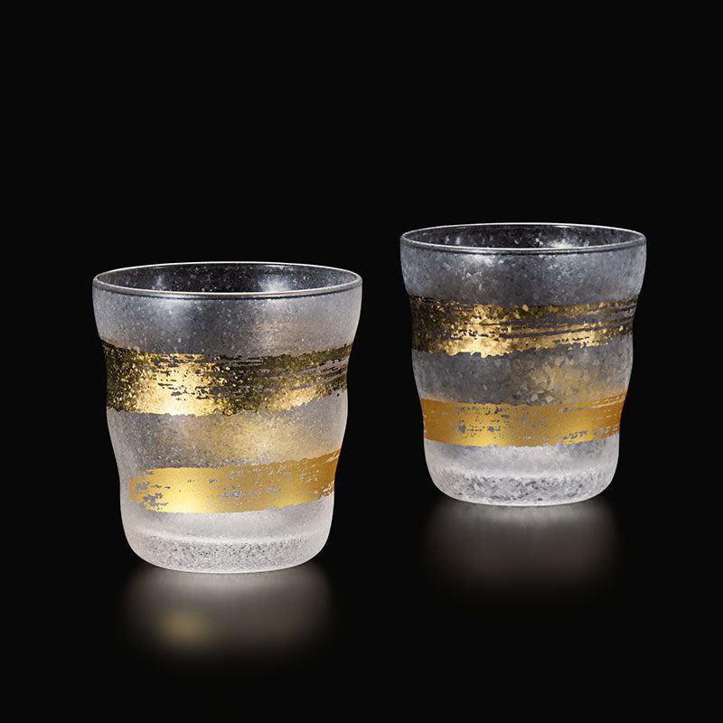 Aderia Gold Ichimonji Glass Pair Set