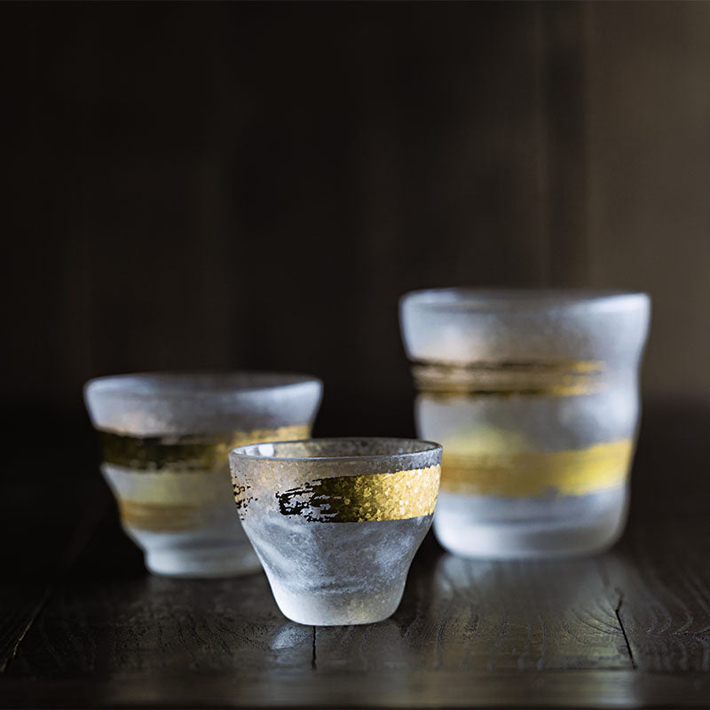 Aderia Gold Ichimonji Sake Glass Pair Set