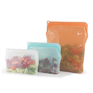 Silicone Reusable Ziplock Food Bag (Set of 3)